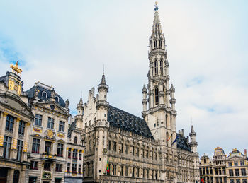 Low angle view of grand place against sky