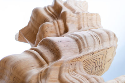 Close-up of a exhibit made of wood 