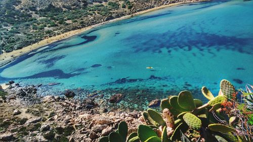 High angle view of sea