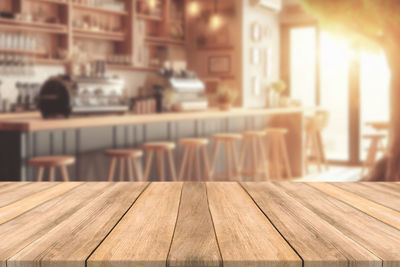 Close-up of wooden table