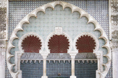 View of ornate window on wall of building