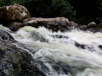 Scenic view of waterfall