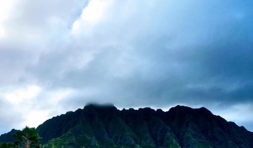 Low angle view of mountain against sky