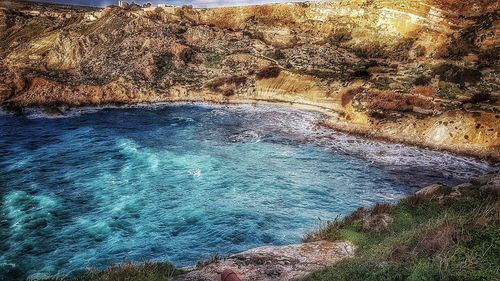 View of sea against cloudy sky