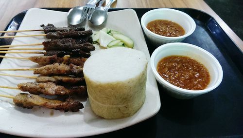 Close-up of served food