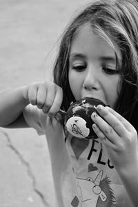 Close-up of girl playing