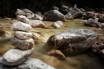 Stack of stones in water