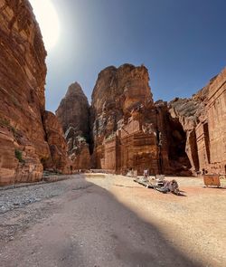 Road amidst rock formations