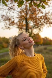 Portrait of a smiling young woman