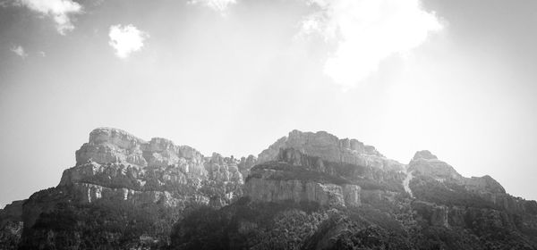 Scenic view of rocky mountains against sky