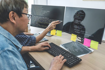 Computer programmer working in office