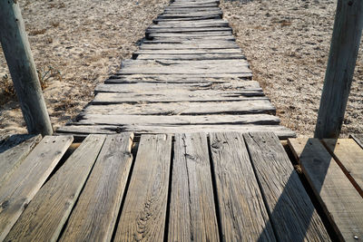 Close-up of wood track