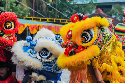 Close-up of mask