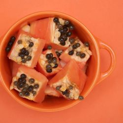 High angle view of breakfast in bowl