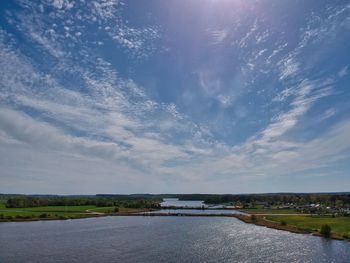 Scenic view of river against sky