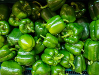 Full frame shot of bell peppers at market stall