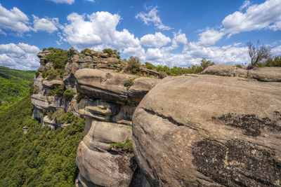 View of stone wall against sky