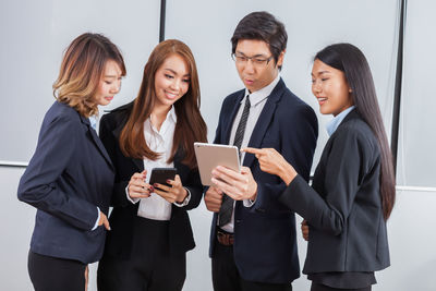 Group of people looking at camera