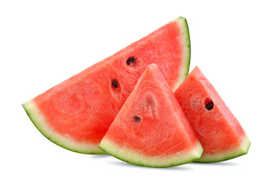 Close-up of chopped fruit against white background