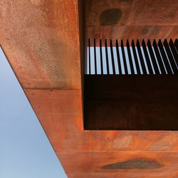 Low angle view of rusty built structure