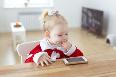 Boy using mobile phone