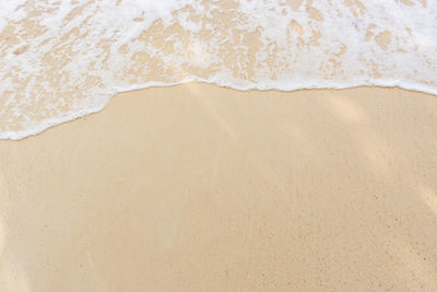 High angle view of sand on beach