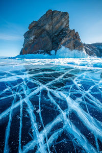 Scenic view of frozen sea against sky