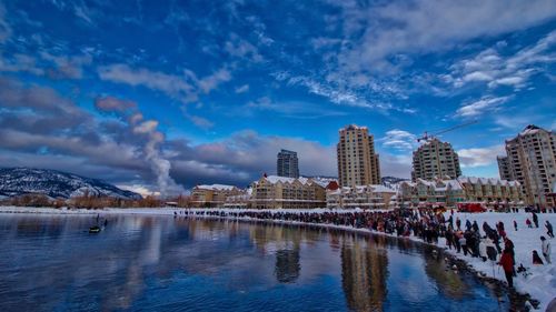 Panoramic view of city against sky