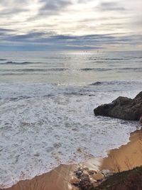 View of sea against cloudy sky