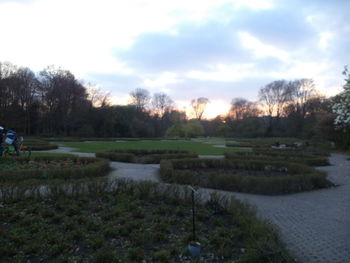 Scenic view of landscape against sky during sunset