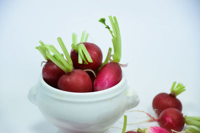 Close-up of strawberries in bowl