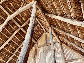 Low angle view of thatched roof