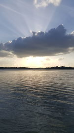 Scenic view of sunset over sea