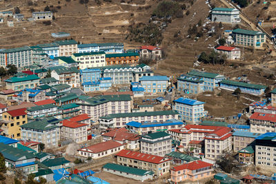 High angle view of townscape