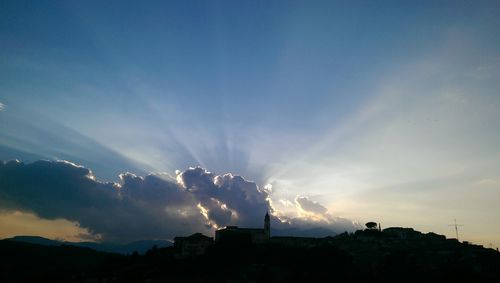 Low angle view of sky at sunset