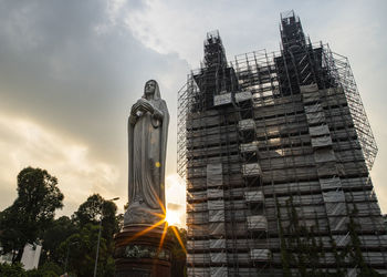 Low angle view of temple against sky