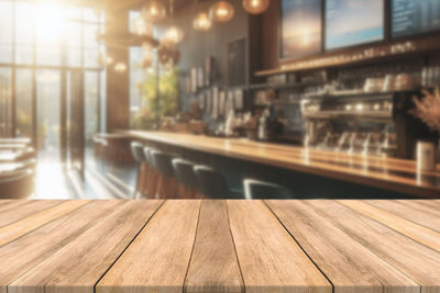 Close-up of wooden table