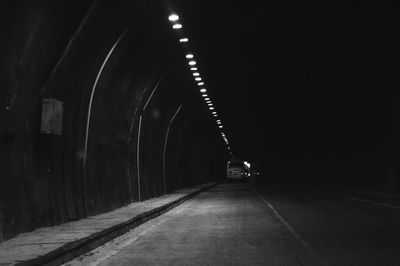 Empty road in tunnel
