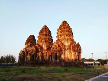 View of temple against clear sky