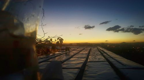 View of sea against sky during sunset