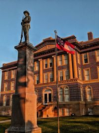 Low angle view of historical building against sky