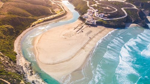 High angle view of swimming pool