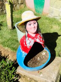 Portrait of smiling boy wearing hat