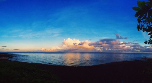 Scenic view of sea at sunset