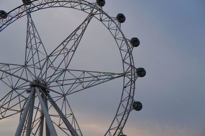 Low angle view of ferris wheel against clear sky