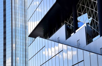 Low angle view of modern building against sky