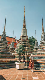 Low angle view of temple against clear sky