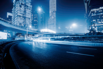 View of city street at night