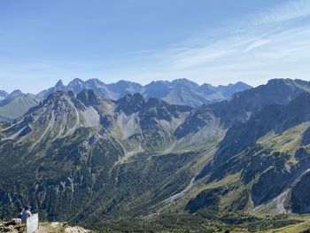 Scenic view of mountain range against sky