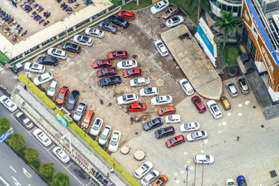 High angle view of traffic on road